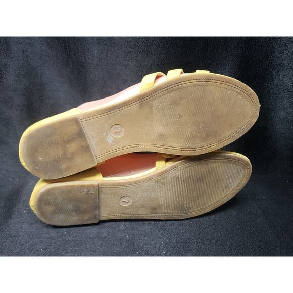 SERRA Yellow Sleek Strappy Suede Flat Closed Back Sandals | Size 7 - Picture 6 of 8
